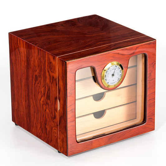 High-Grade Cedar Wood Cigar Box Four-Layer Solid Wood Large-Capacity Constant Temperature Moisturizing Cigar Humidor
