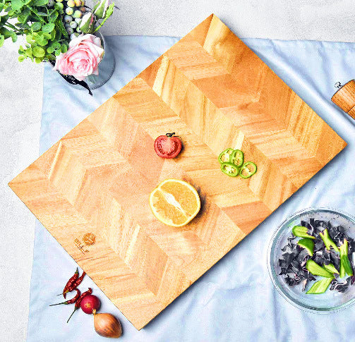 Two Color Parquet Beech Wood Cutting Board, Checkerboard Cutting Bard, Kitchen Household