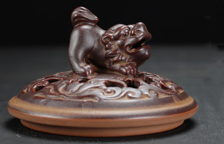 Lying Lion Three-Legged Plate Incense Burner Ceramic Aroma Diffuser Home Office Ornaments Buddhist Supplies