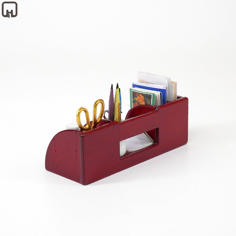 Model Solid Wood Shelf Storage Rack Book Scissors Accessories