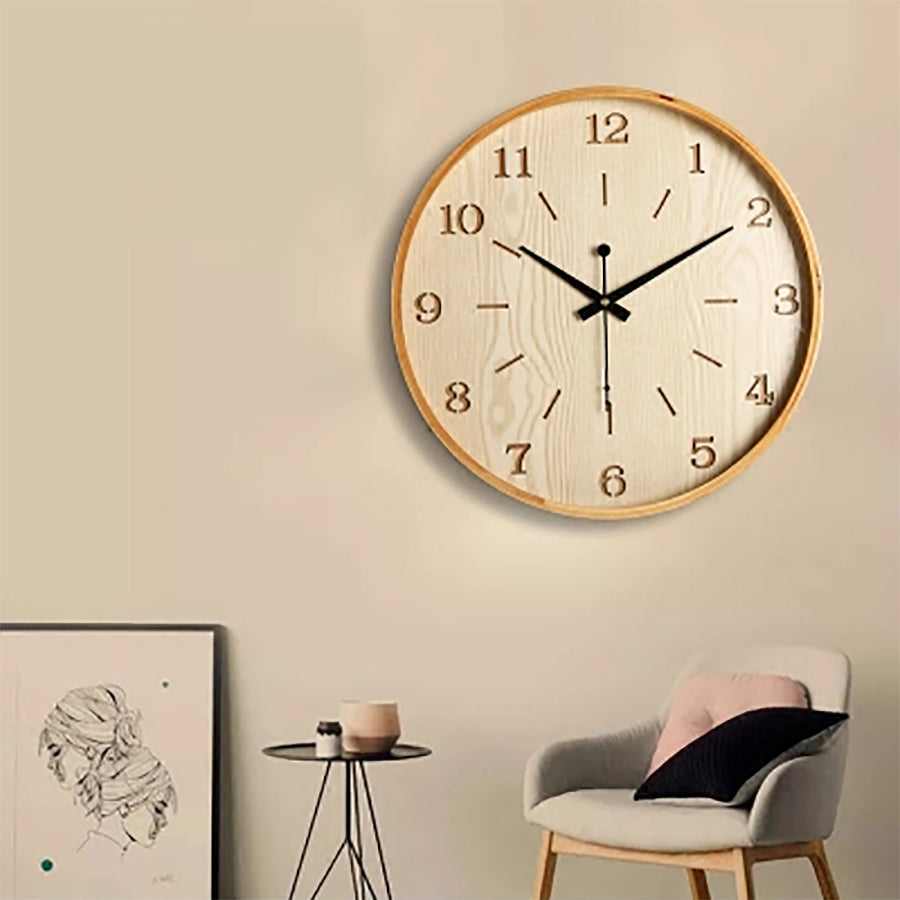 Modern minimalist solid wood wall clock