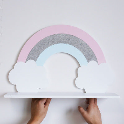 Wooden rainbow shelf