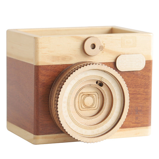 Wooden camera pen holder