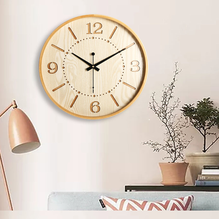 Modern minimalist solid wood wall clock