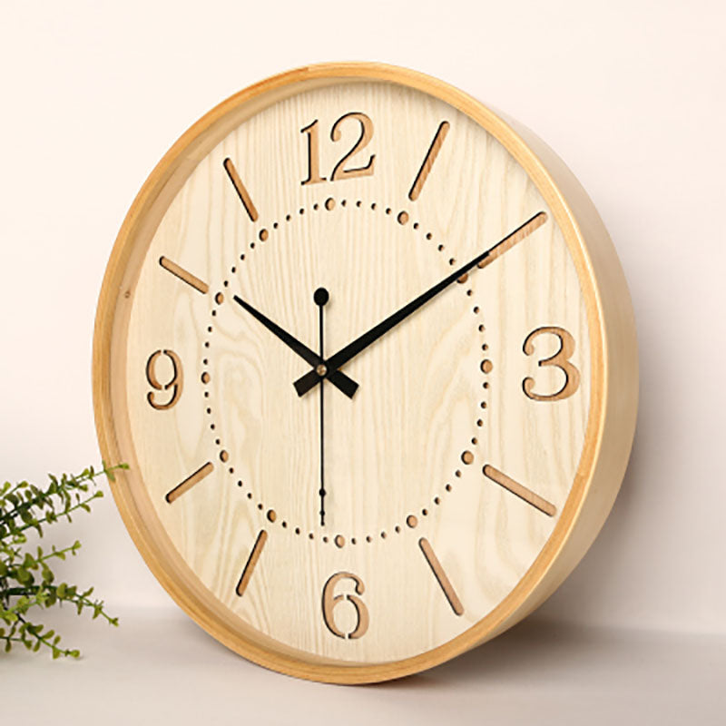 Modern minimalist solid wood wall clock