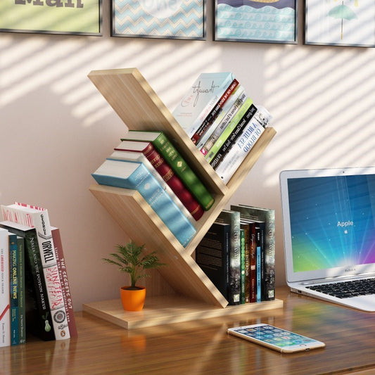 Simple shelf for desktop tree bookshelf