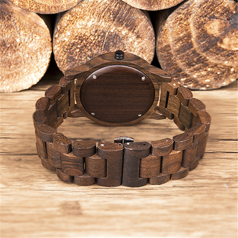 Wood quartz watch