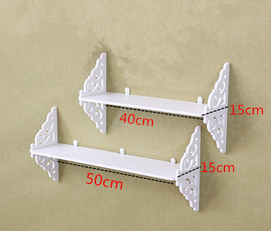 PVC Wood Plastic Wall Shelf Free Perforation Bedroom Decoration Simple Flower Stand Wall Hanging