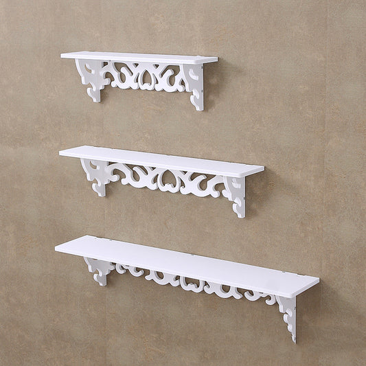 PVC Wood Plastic Wall Shelf Free Perforation Bedroom Decoration Simple Flower Stand Wall Hanging