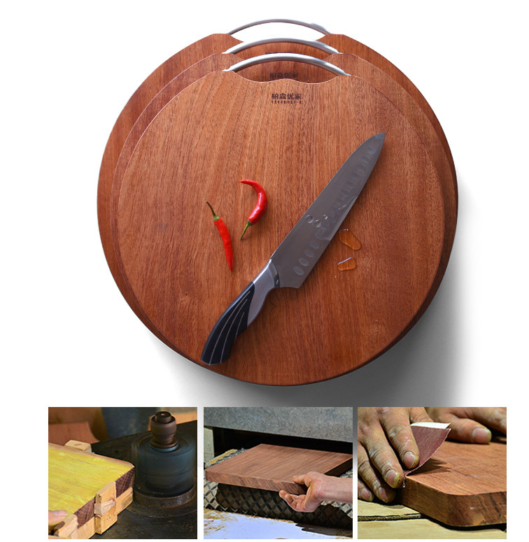 New kitchen double-sided thickening household wood round cutting board