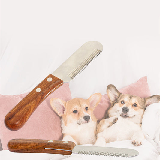 Pet Comb Wooden Terrier Dog And Cat Shaving Knife