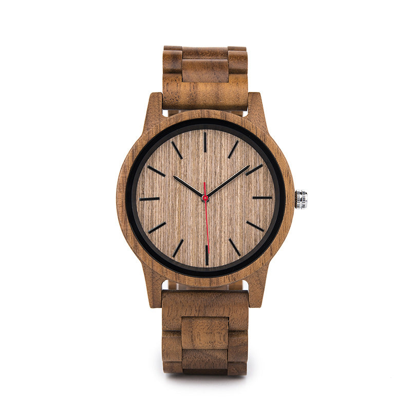 Wood quartz watch