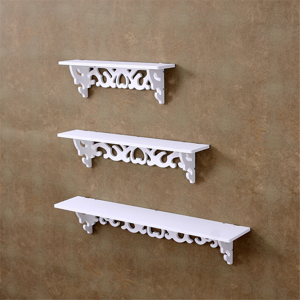 PVC Wood Plastic Wall Shelf Free Perforation Bedroom Decoration Simple Flower Stand Wall Hanging