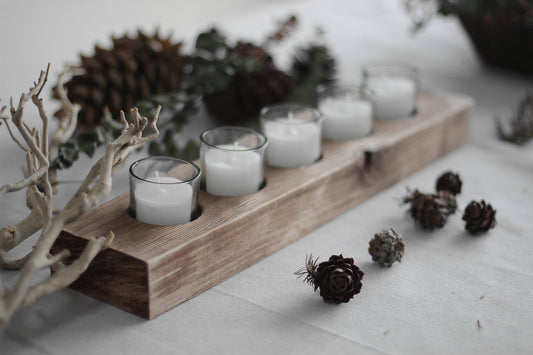 Solid wood candlestick gift