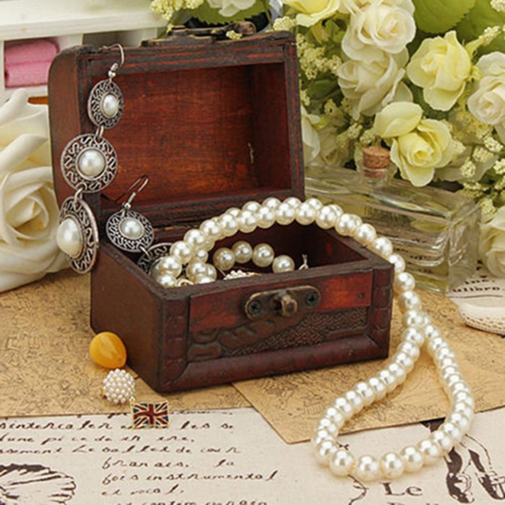 Jewelry Bracelet Necklace Wooden Storage Old Shooting Props Box