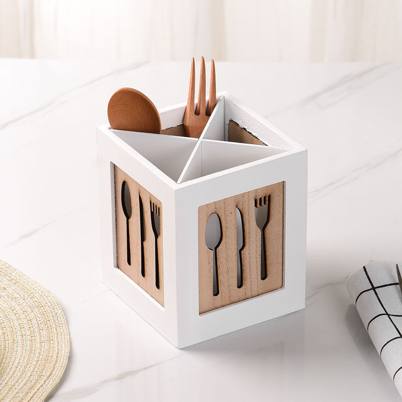 Wooden Kitchen Tableware Spoon Chopsticks Storage Multifunctional Supplies Storage Box