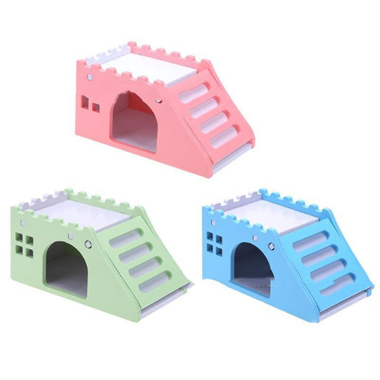 Pet Toy Hamster Sleeping Nest Colorful Small House Wooden