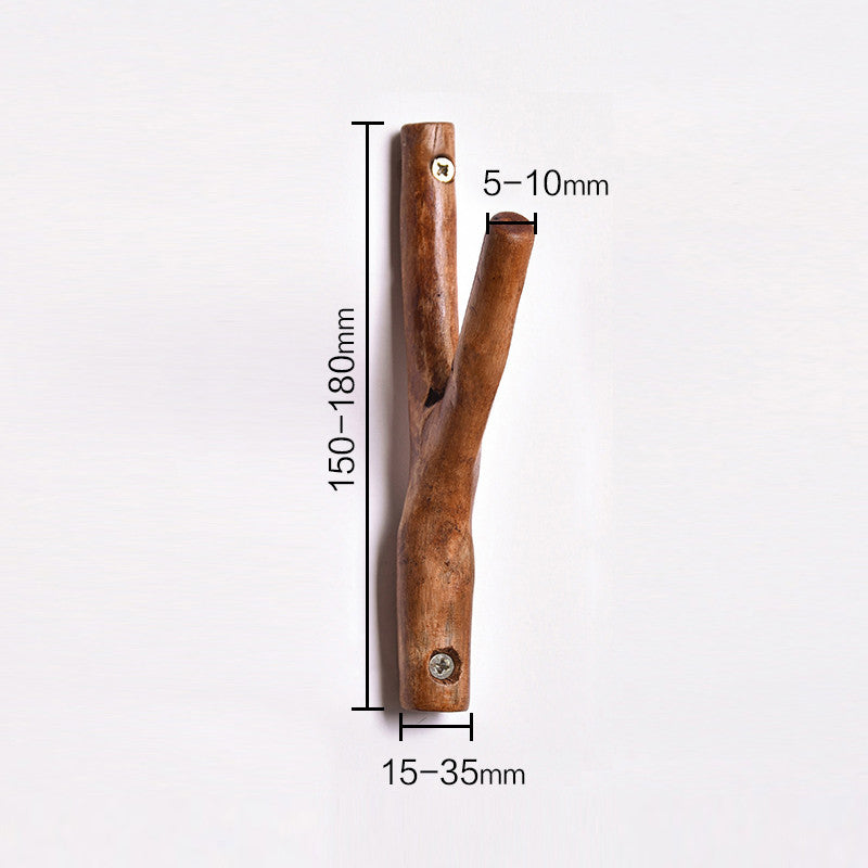 Solid Wood Creative Tree Branch Hook Punch Hole Coat Hook