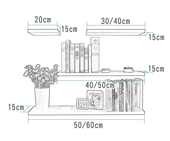 Bookshelf Bedroom Wall Hanging Partition Storage Shelf