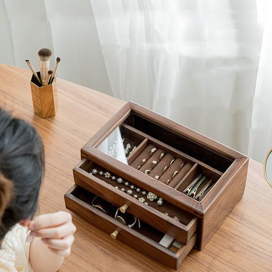 Light Luxury Classical Chinese Wood Jewelry Box Old-fashioned Wood