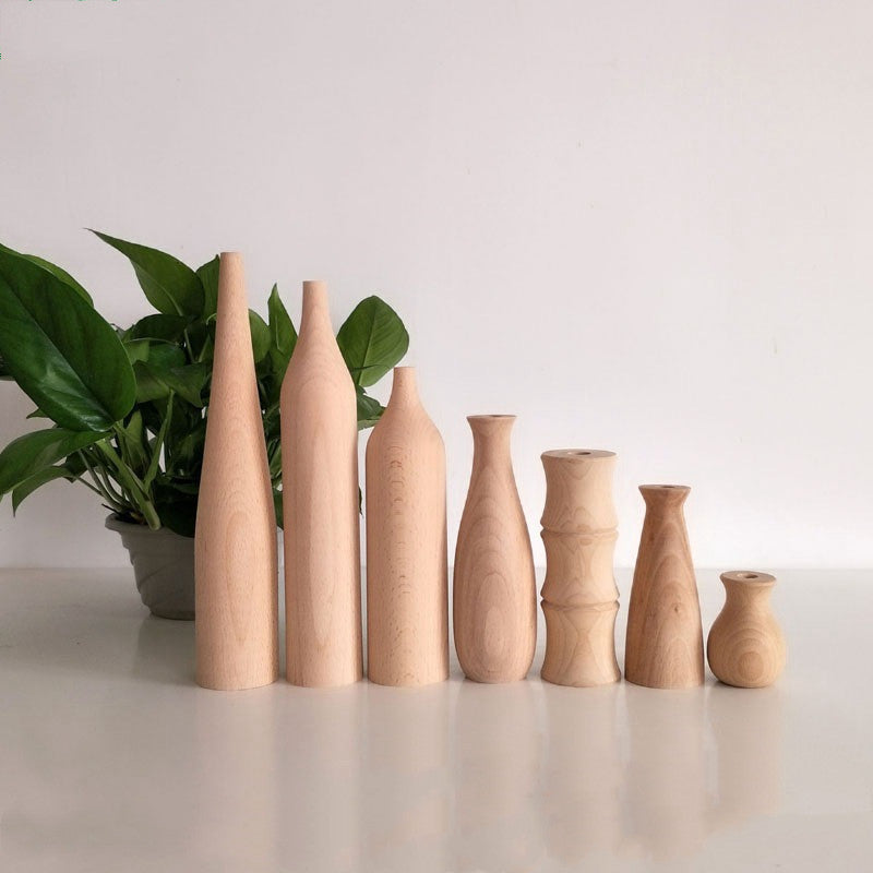 Home Simple Decoration Wooden Vase Office