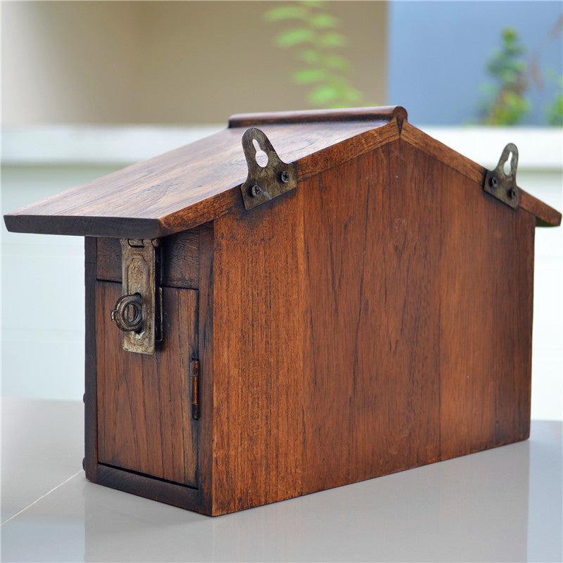 Rainproof Solid Wood European Style Creative Wooden Letter Box