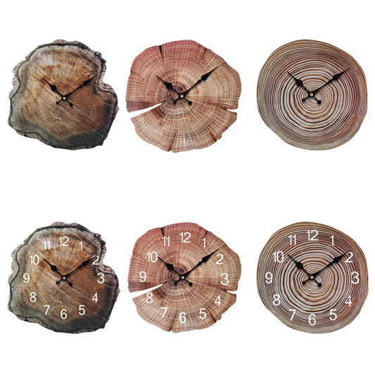 Wooden Clock Net Red Wood Grain Mute Creative Clock