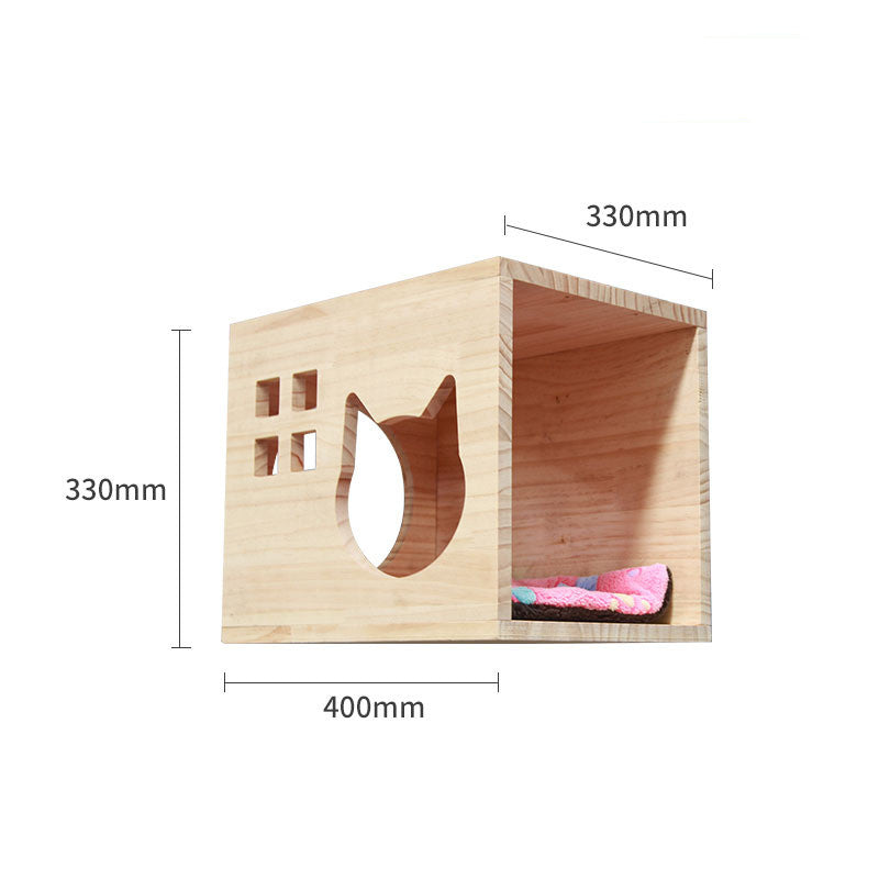 Cat Climbing Frame Wall Type Solid Wood Wall Hanging Platform Ladder